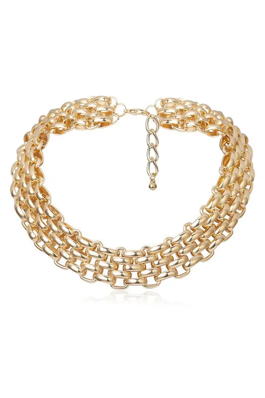 Gold Chunky Chain Choker Necklace