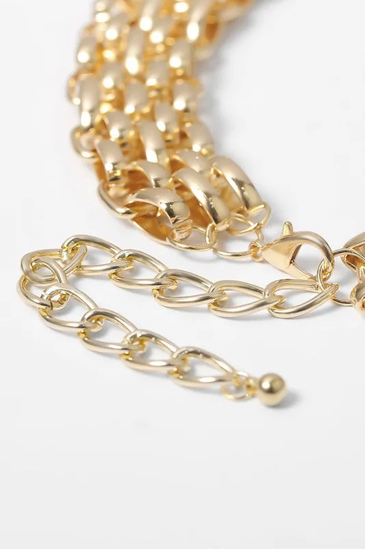 Gold Chunky Chain Choker Necklace