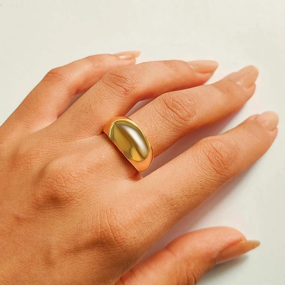 Gold Dome Ring in 9K Gold