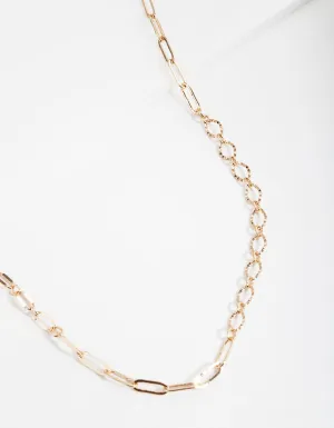 Gold Plated 65cm Fine Multi Link Necklace