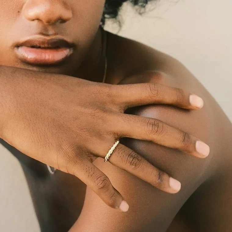 Gold-Plated Silver Twist Ring