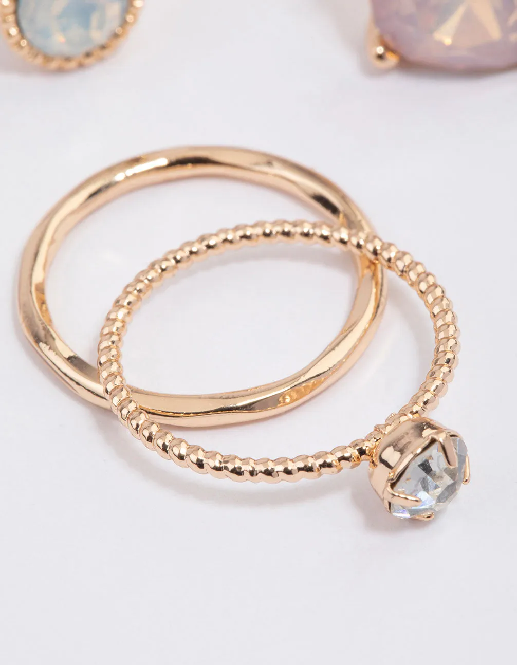 Gold Textured Shape Ring Pack