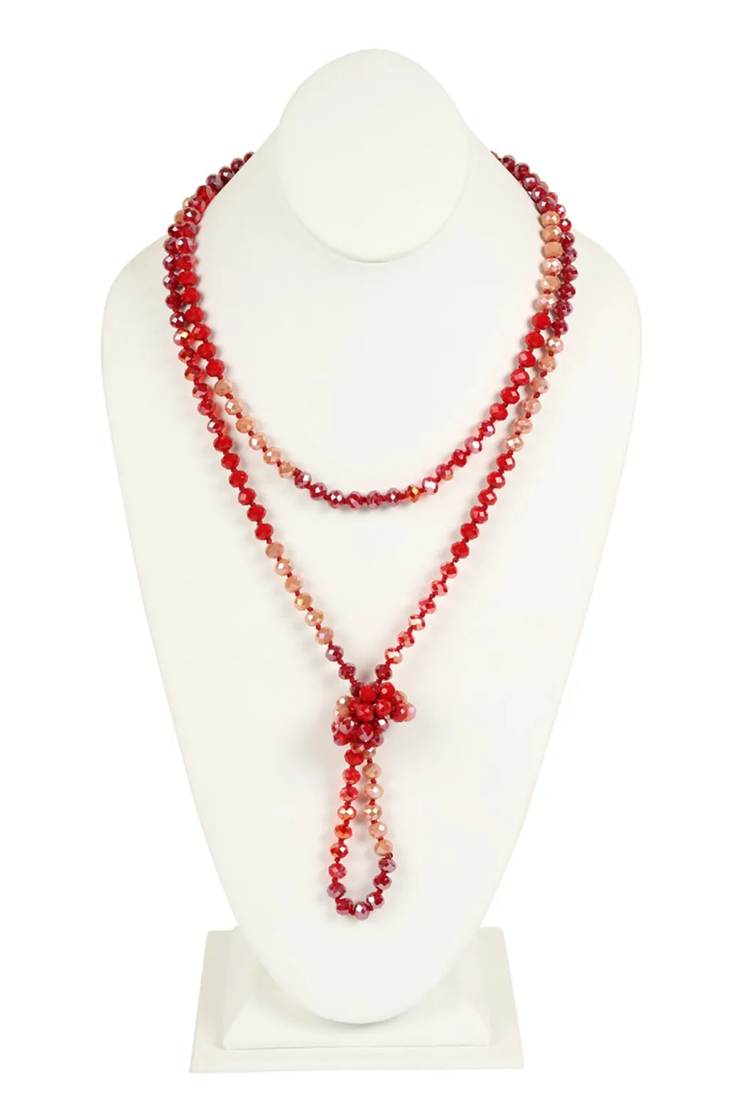 Hdn2496 - Multi Tone Glass Beads Necklace