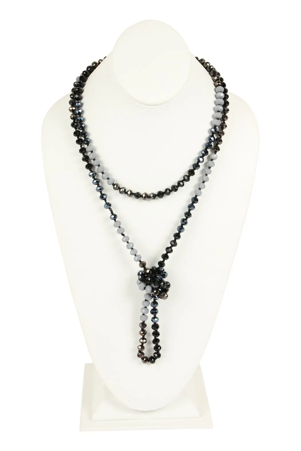 Hdn2496 - Multi Tone Glass Beads Necklace