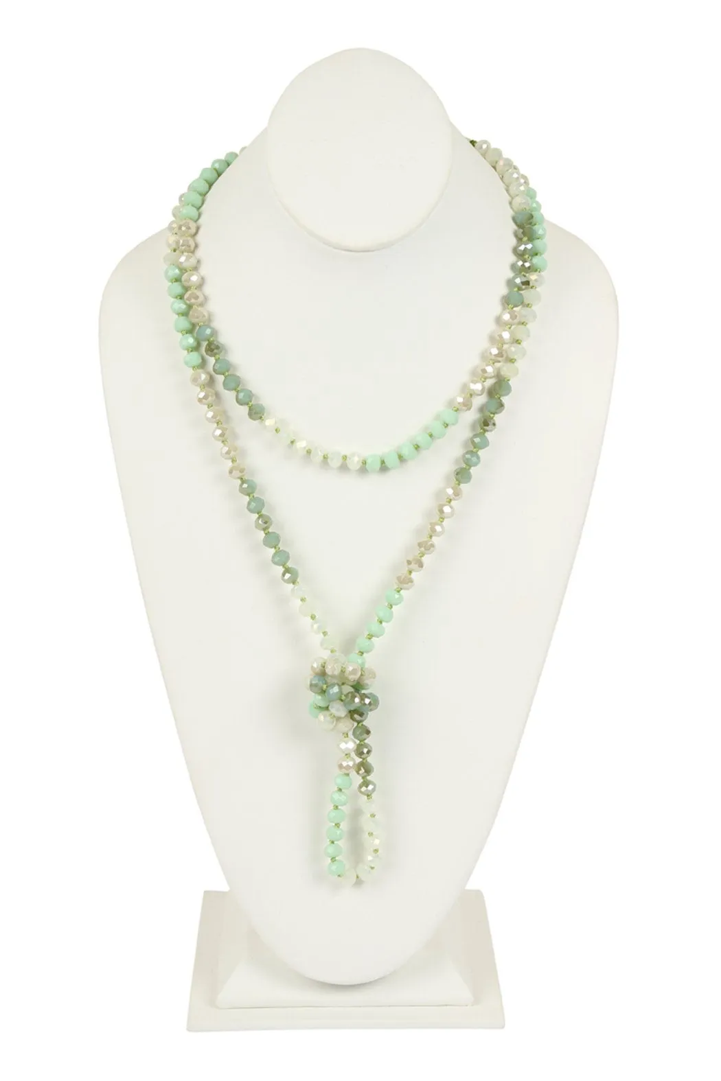 Hdn2496 - Multi Tone Glass Beads Necklace