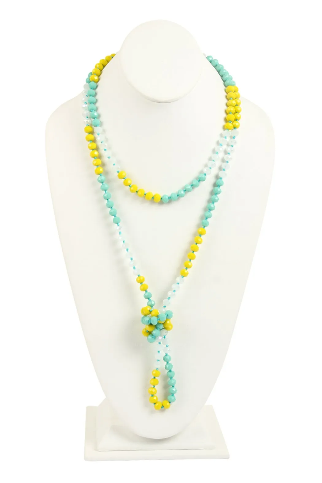 Hdn2496 - Multi Tone Glass Beads Necklace