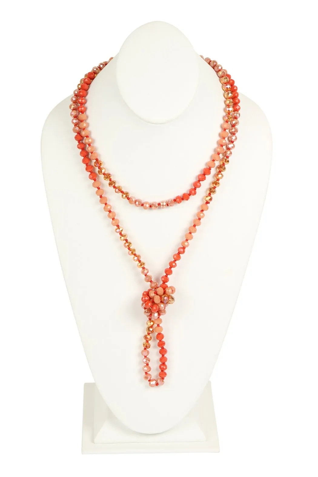 Hdn2496 - Multi Tone Glass Beads Necklace