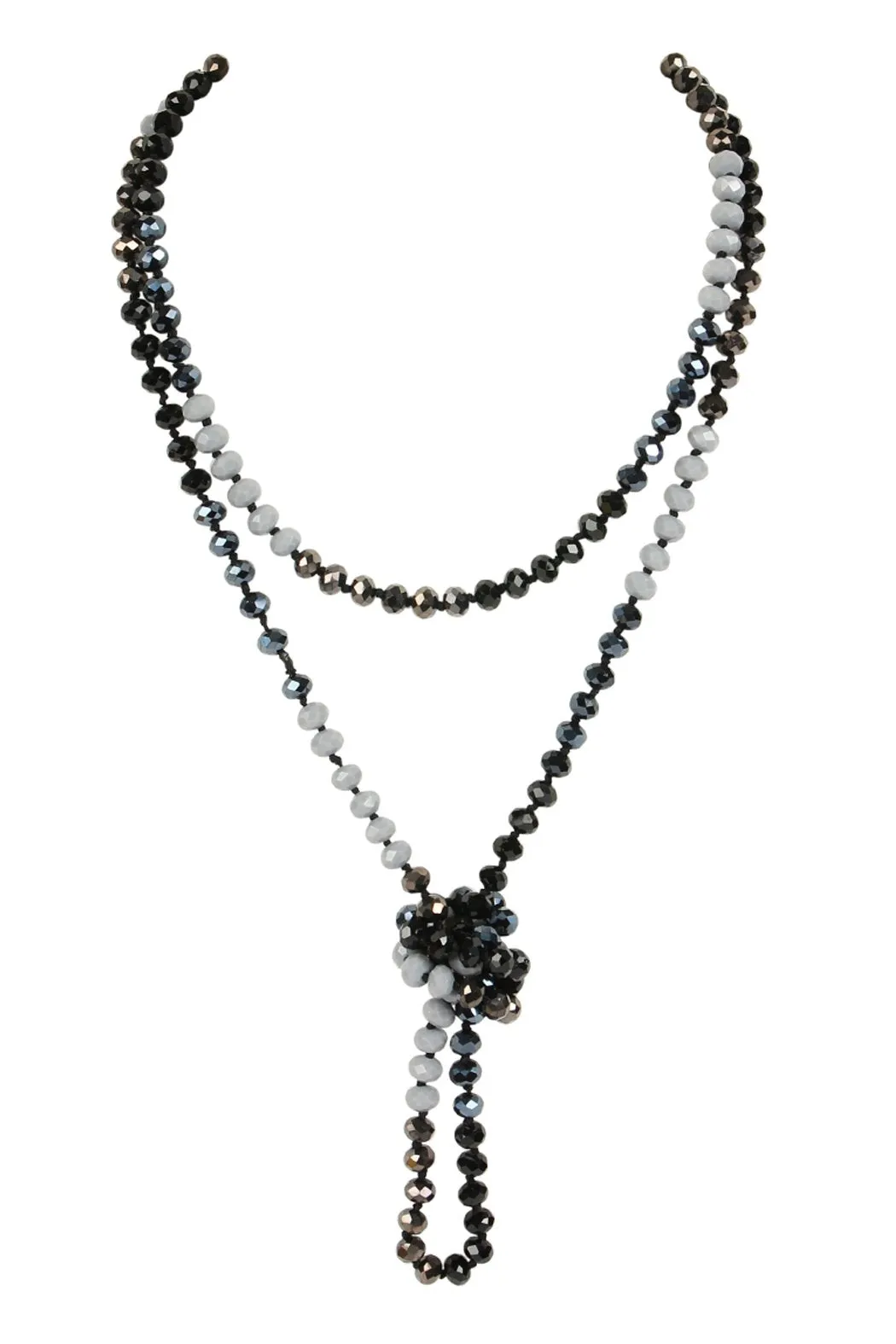 Hdn2496 - Multi Tone Glass Beads Necklace