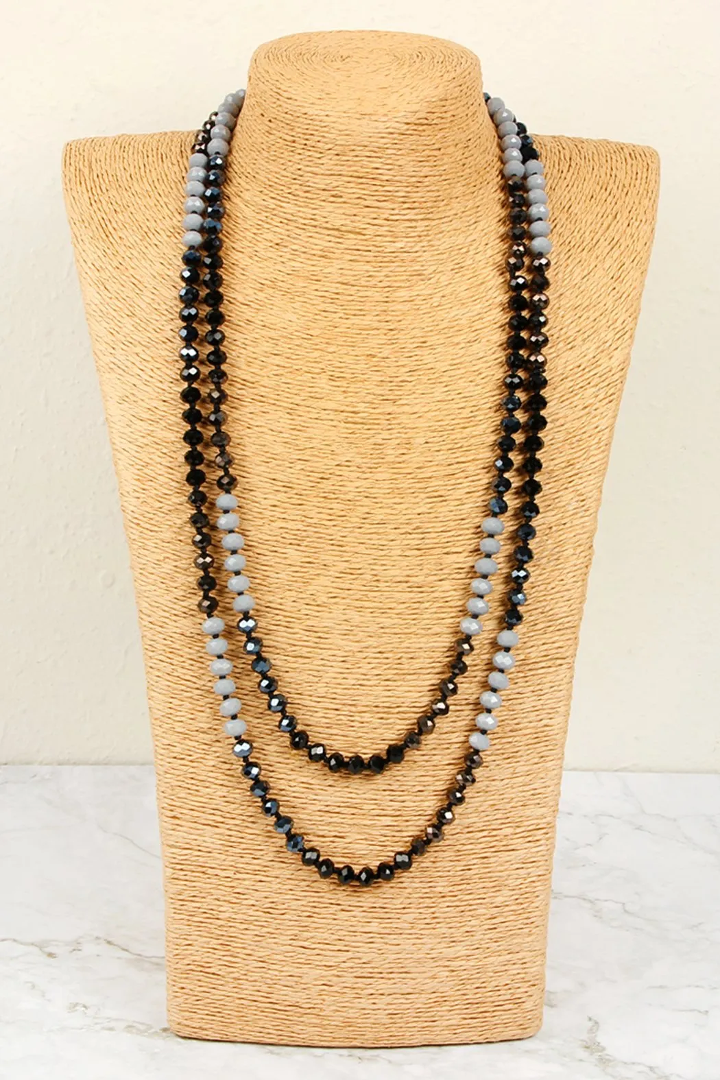 Hdn2496 - Multi Tone Glass Beads Necklace