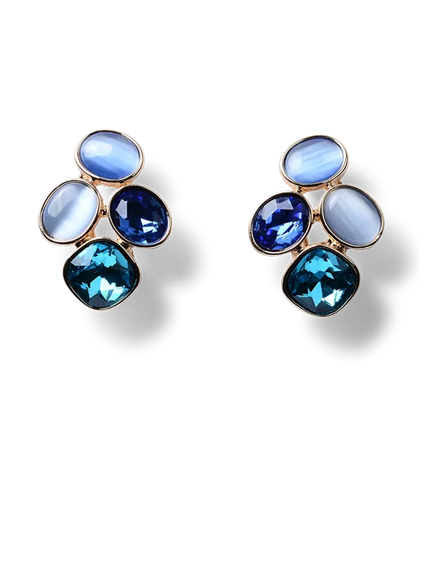 Helen Sky Blue Cluster Earrings