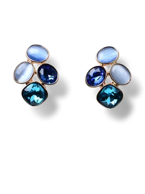 Helen Sky Blue Cluster Earrings