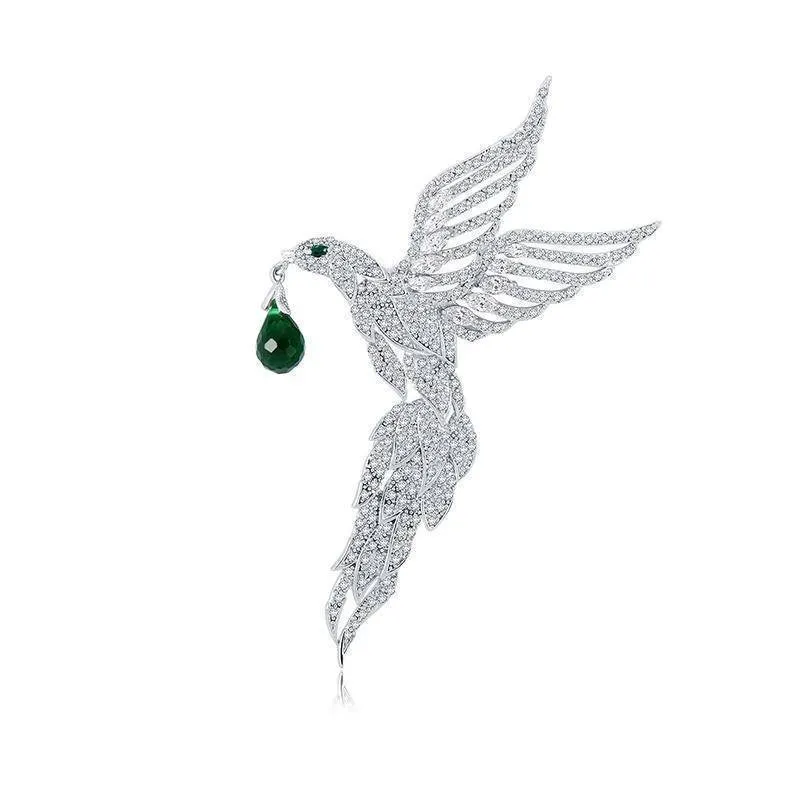 High Quality Micro Paved Tiny Clear CZ Eagle Shape Animal Brooches