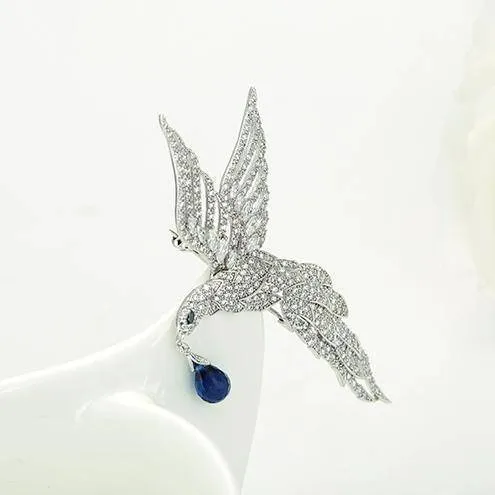 High Quality Micro Paved Tiny Clear CZ Eagle Shape Animal Brooches