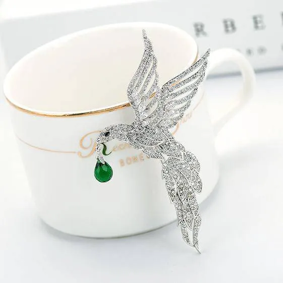 High Quality Micro Paved Tiny Clear CZ Eagle Shape Animal Brooches