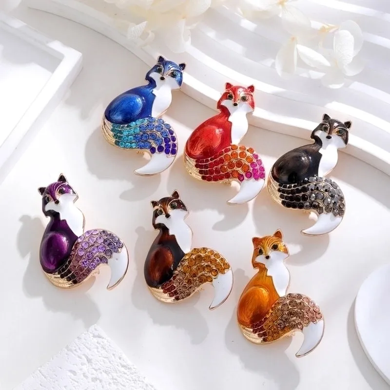 Ig Style Animal Flower Alloy Enamel Inlay Rhinestones Women's Brooches