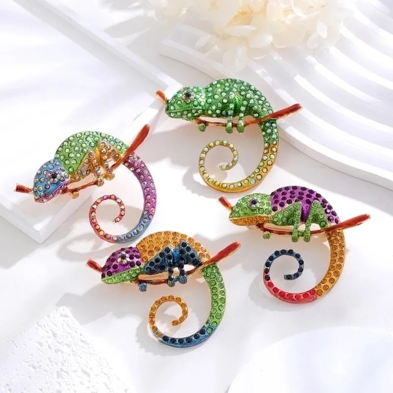 Ig Style Animal Flower Alloy Enamel Inlay Rhinestones Women's Brooches