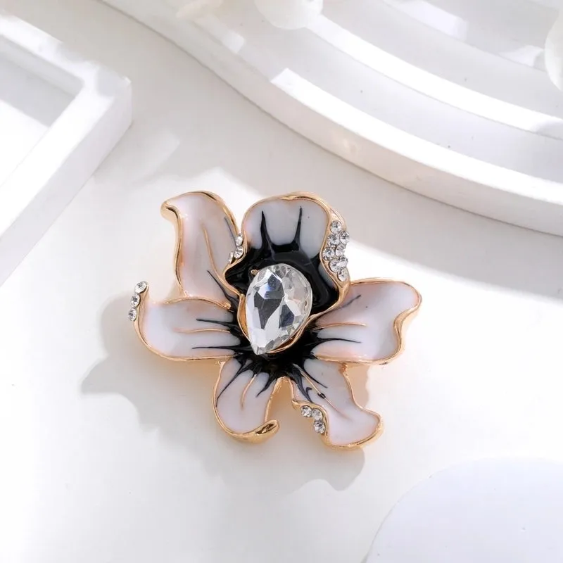 Ig Style Animal Flower Alloy Enamel Inlay Rhinestones Women's Brooches