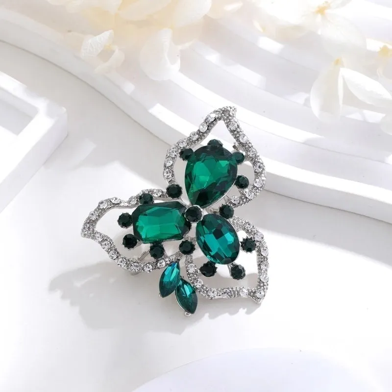 Ig Style Animal Flower Alloy Enamel Inlay Rhinestones Women's Brooches