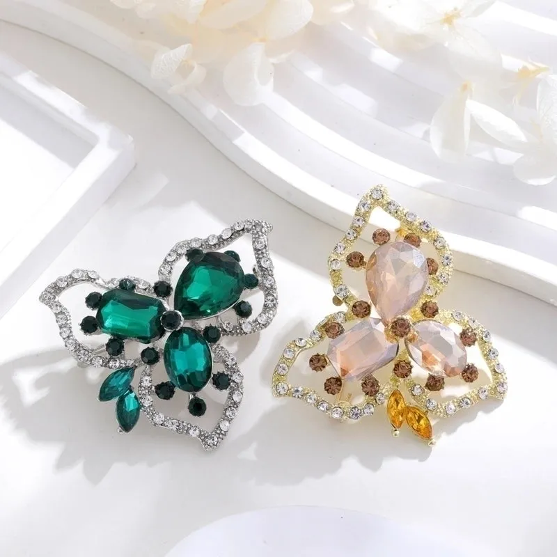 Ig Style Animal Flower Alloy Enamel Inlay Rhinestones Women's Brooches