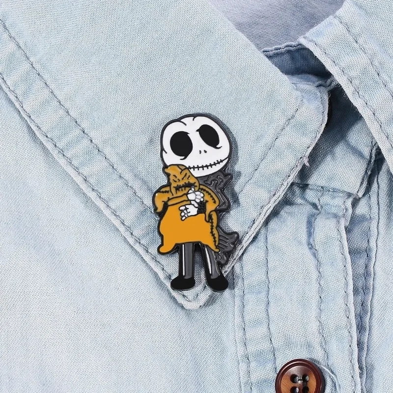 Ig Style Funny Pumpkin Bat Skull Alloy Enamel Unisex Brooches