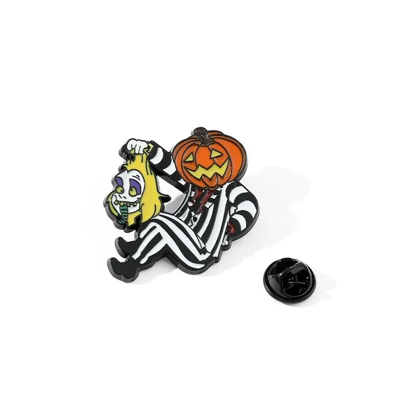 Ig Style Funny Pumpkin Bat Skull Alloy Enamel Unisex Brooches