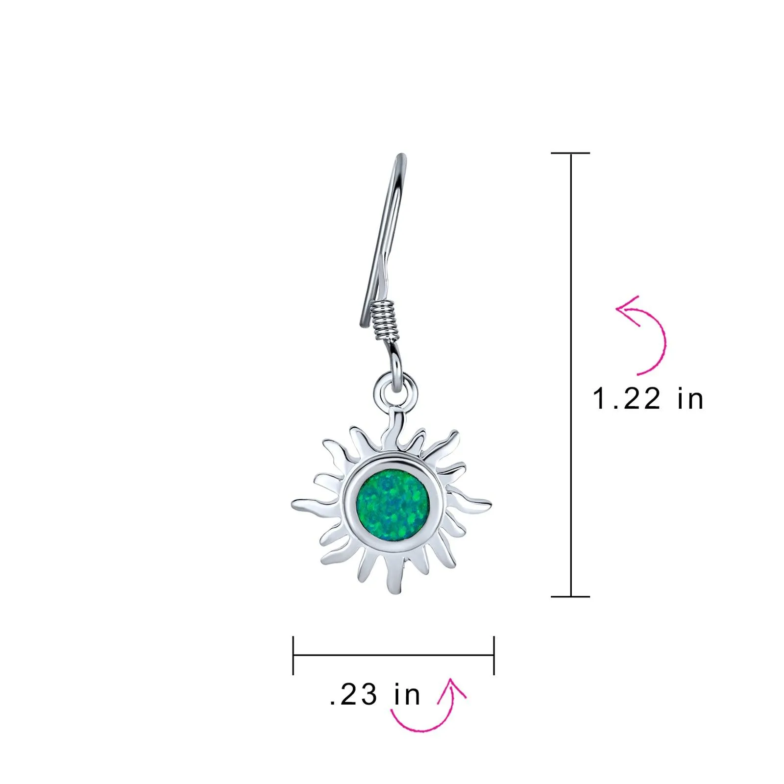 Irradiance GreenOrange Opal Sunburst Dangle Gemstone Earrings Sterling Silver