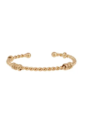 Jonc Torsade Cuff in Gold Petite