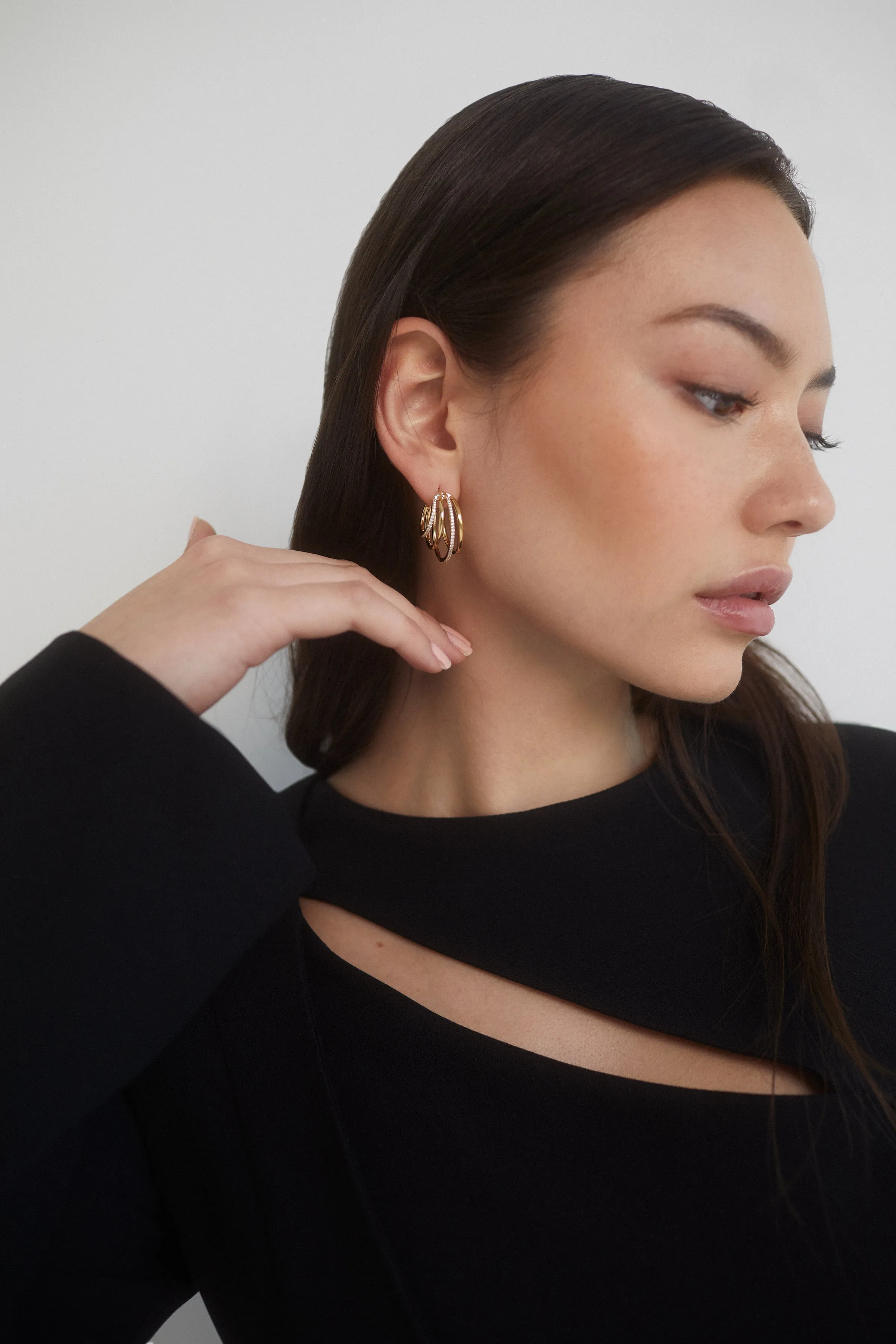 JUNO CZ QUADRUPLE HOOP EARRINGS