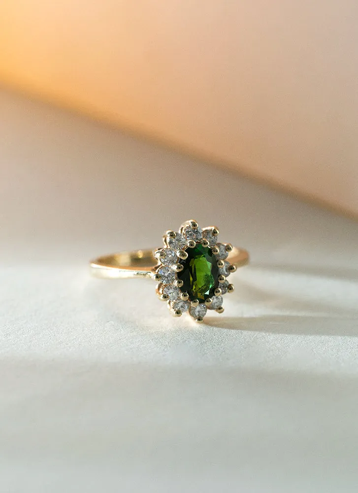 Kate diamond chrome diopside entourage ring 14k gold