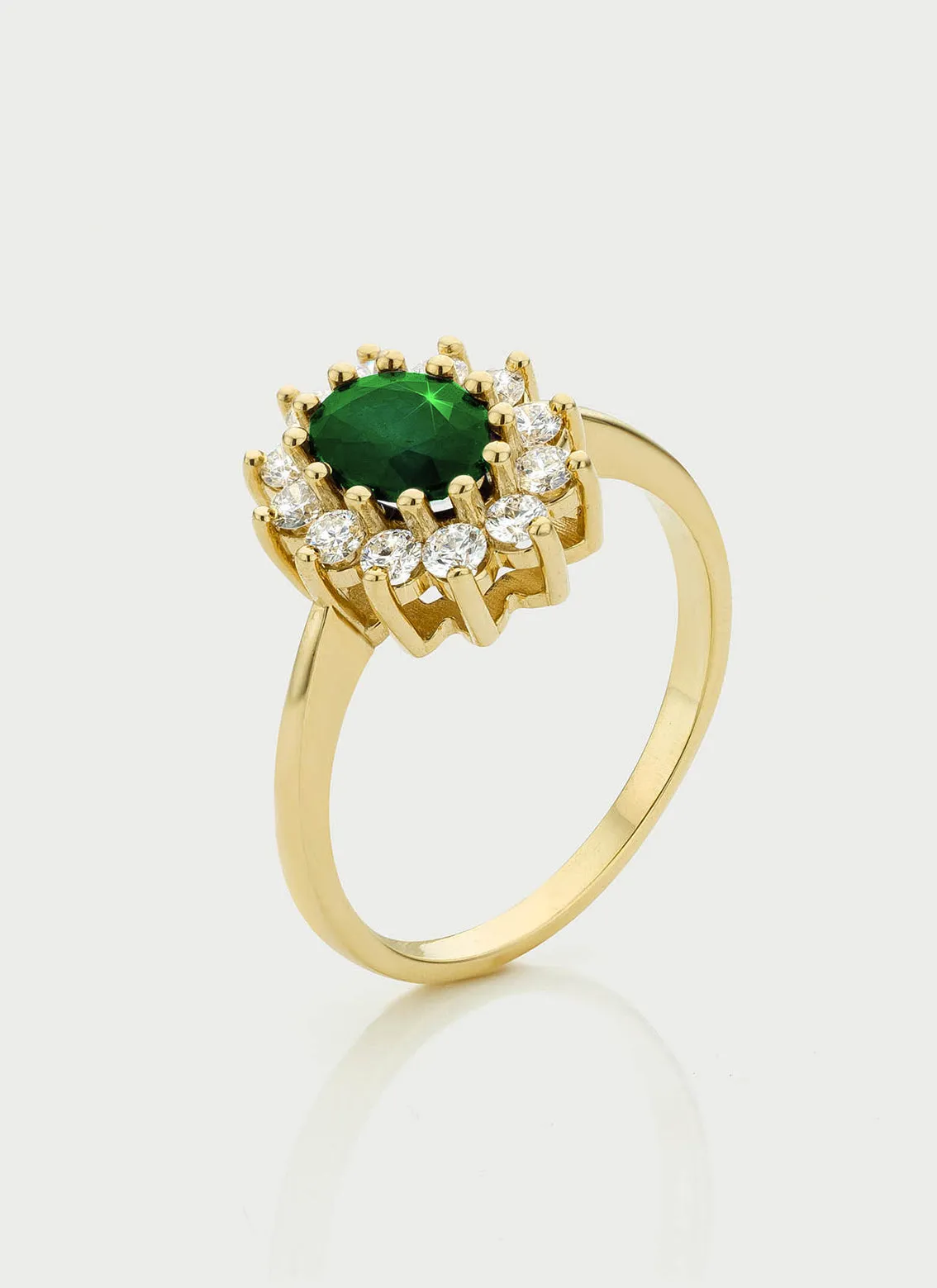 Kate diamond chrome diopside entourage ring 14k gold