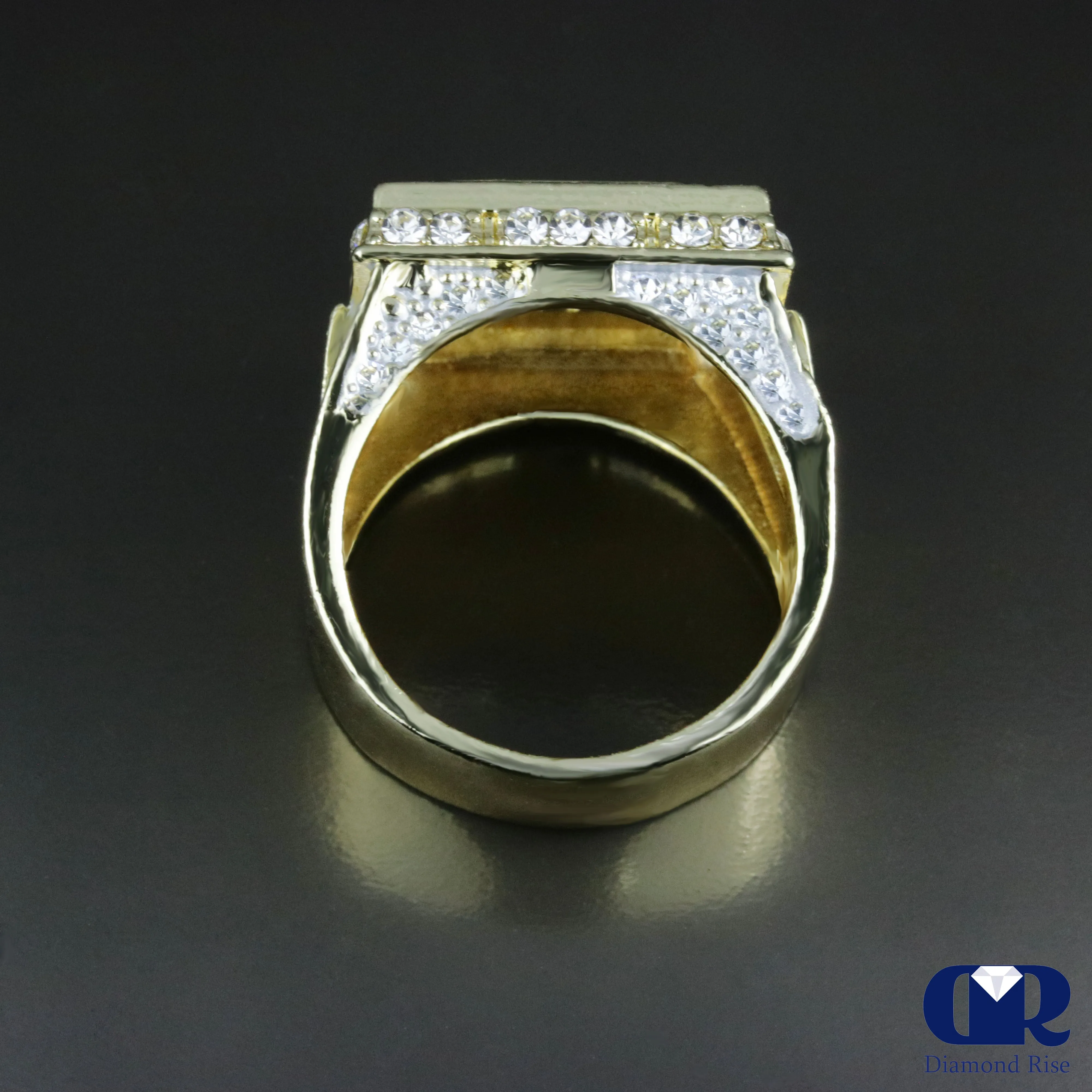 Large 4.50 Carat Diamond Men's Pinky Ring 14K Yellow Gold