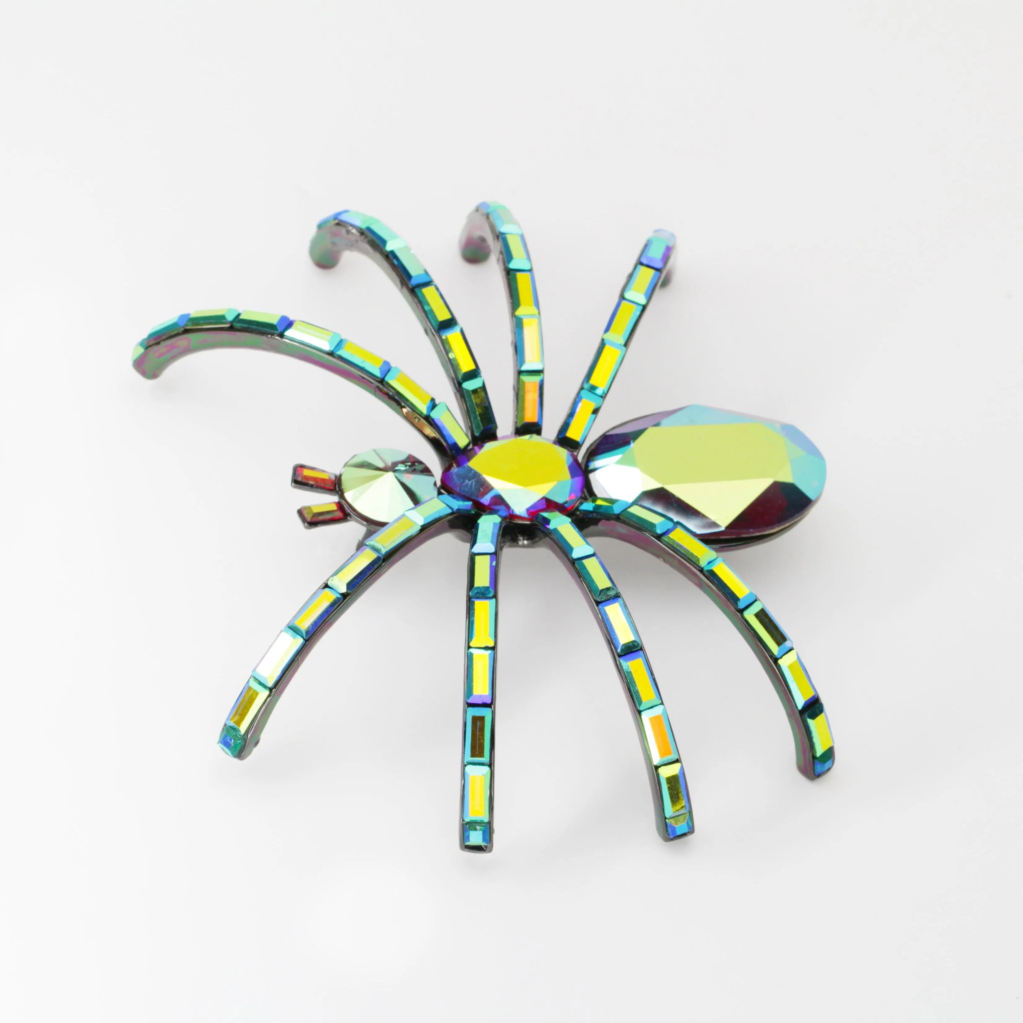 Large Baguette Crystal Spider Brooch