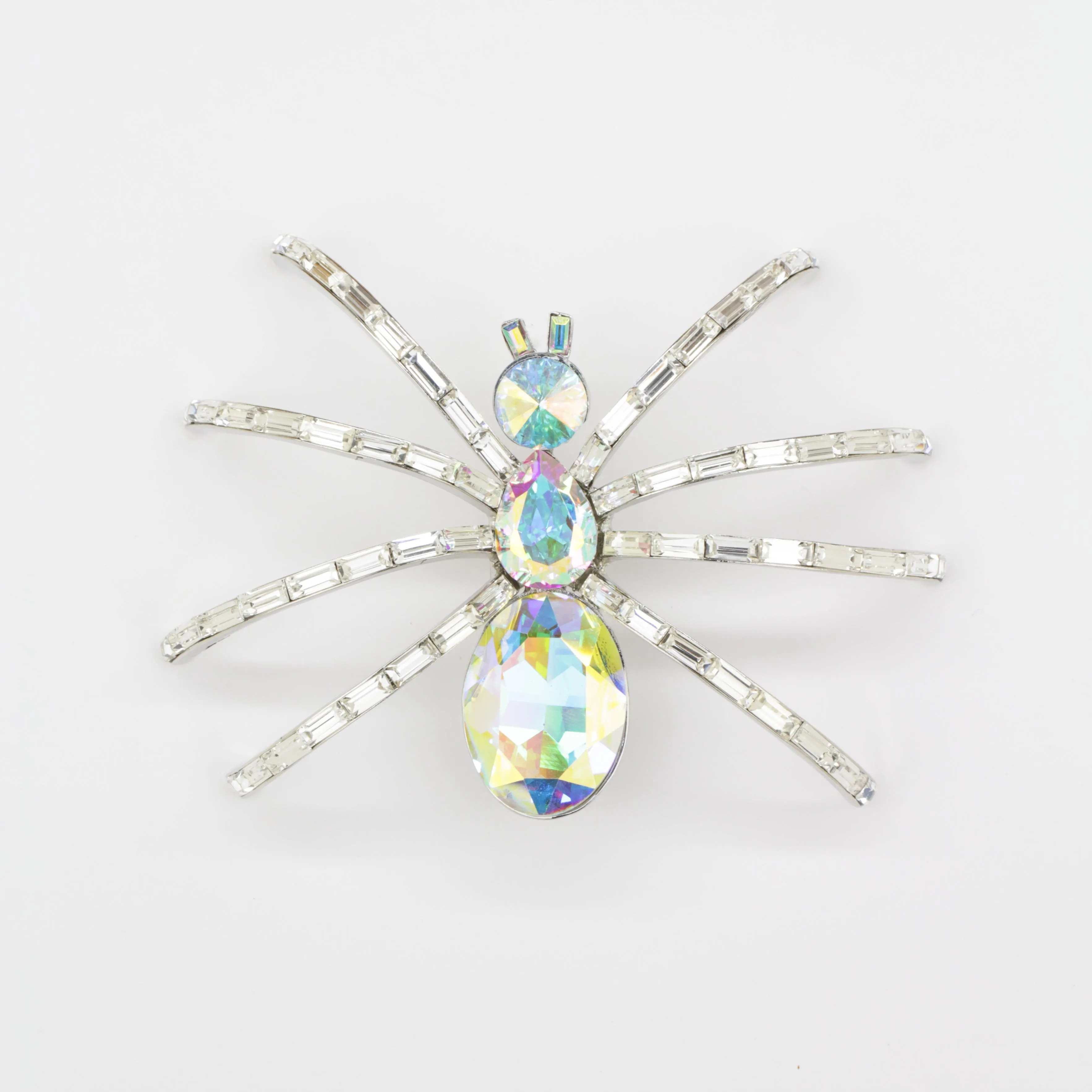 Large Baguette Crystal Spider Brooch