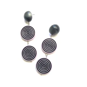 Lilac & Grey TurnTable Statement Earrings