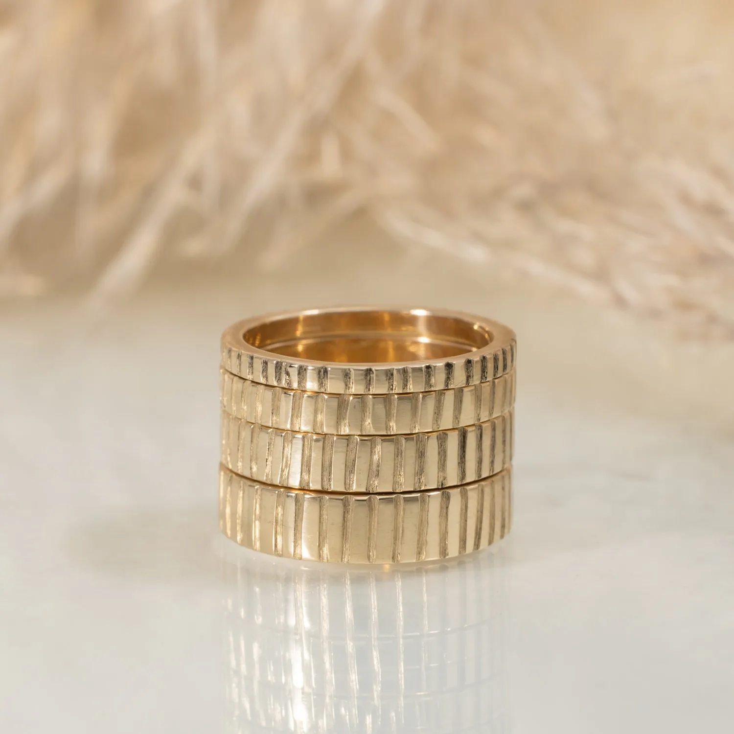 Linear 2mm gold wedding band