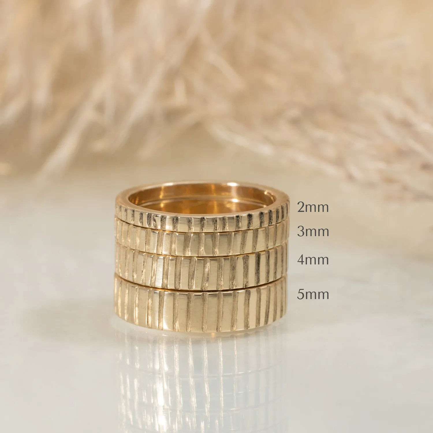 Linear 2mm gold wedding band