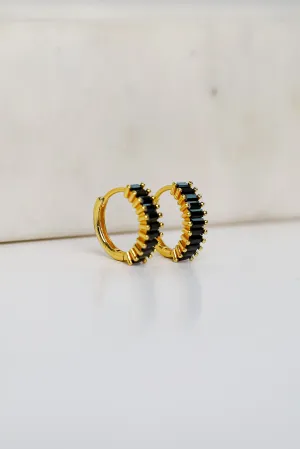 London Rhinestone Mini Hoop Earrings