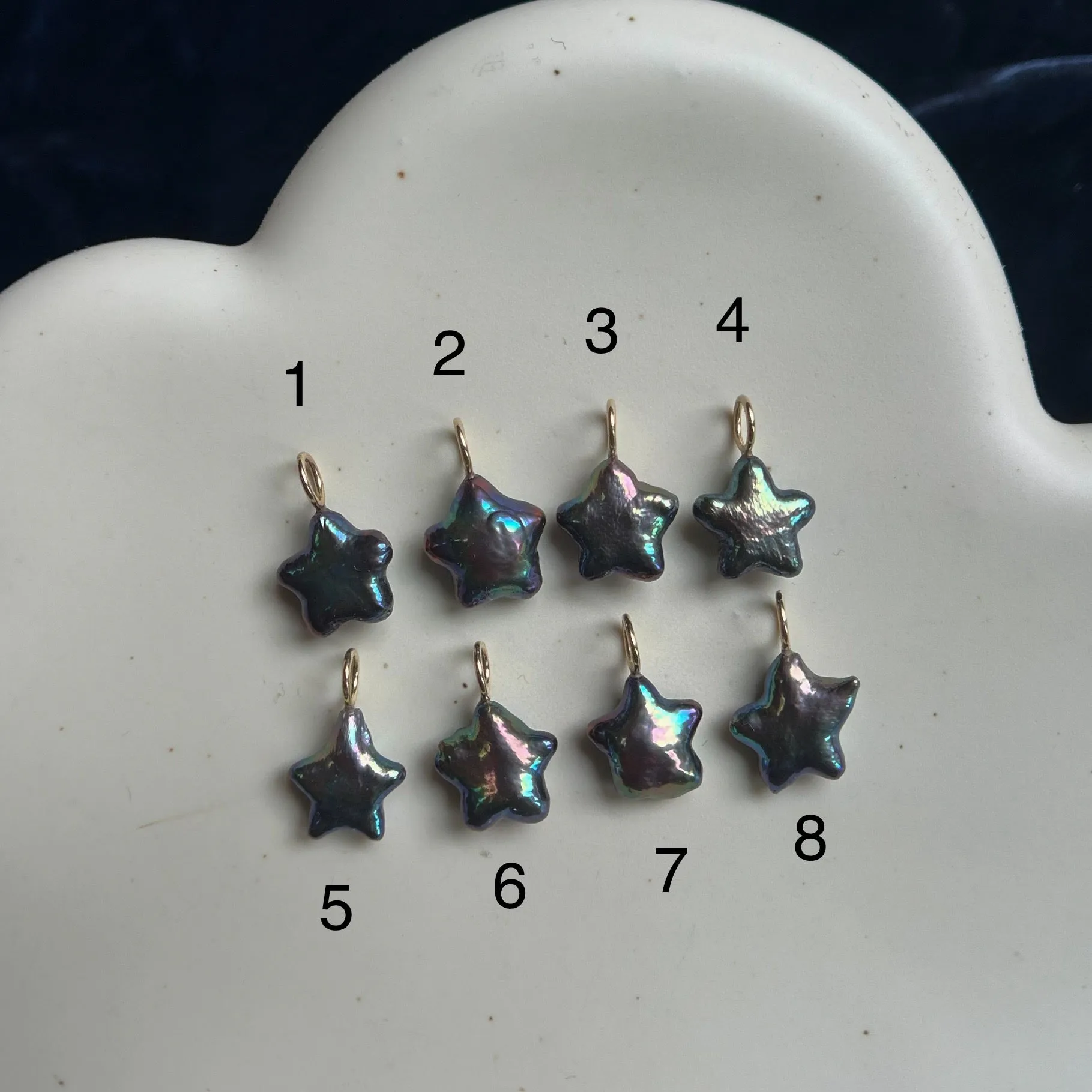 Lucky Star Pearl Charm: Peacock Blue