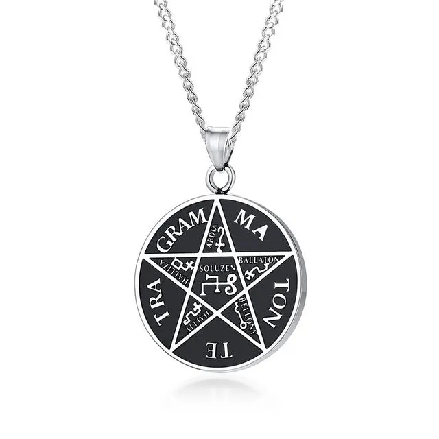 Mens's Necklace Stainless Steel Gold Color The Seals Of The Seven Archangels Sigil Pendant Haniel Michael Gabriel Sign