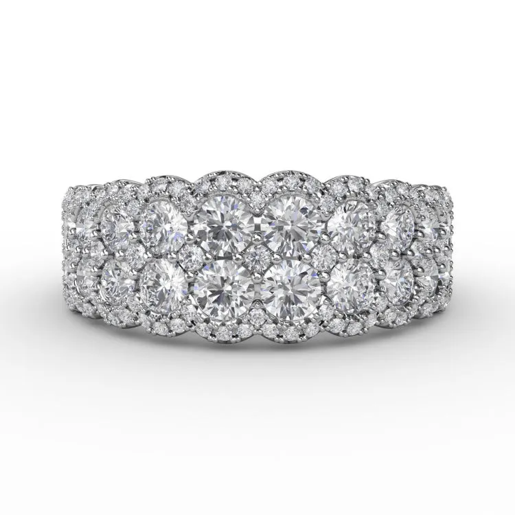 Multi-Layered Round Diamond Band