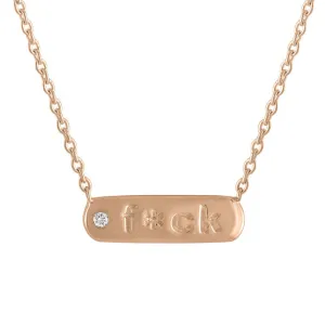 My Story "Petunia" F*ck Bar Diamond Necklace