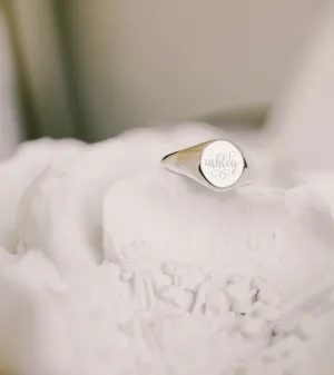 Name and Heart Signet Ring