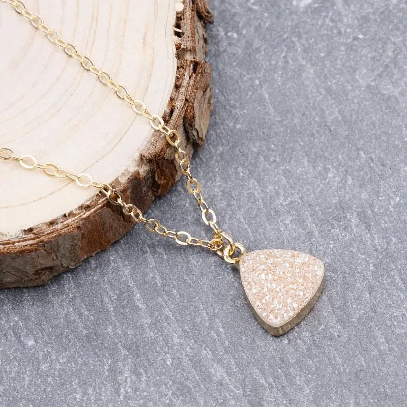 Necklaces Charm Jewelry Geometric Champagne Drusy Jewelry #NKS254