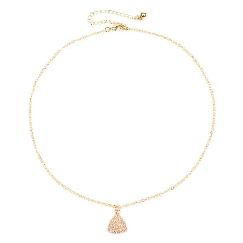 Necklaces Charm Jewelry Geometric Champagne Drusy Jewelry #NKS254