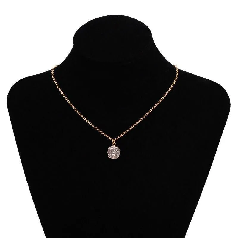 Necklaces Charm Jewelry Geometric Champagne Drusy Jewelry #NKS254