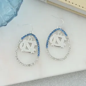 North Carolina Crystal Loop Earrings