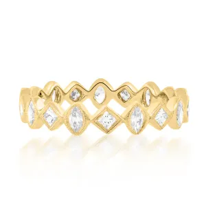 Oval and Princess Cut Diamond Eternity Ring