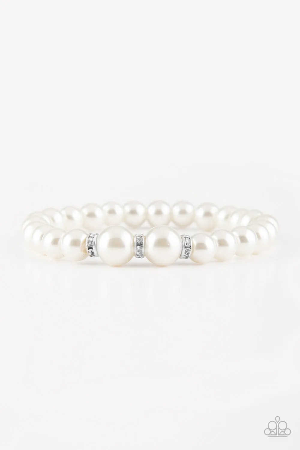 Paparazzi Accessories  - Radiantly Royal #B264 Peg - White Bracelet