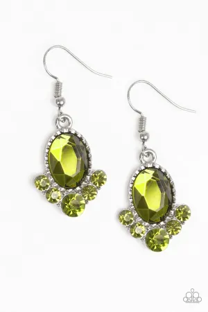 Paparazzi Earring ~ A FAME Plan - Green