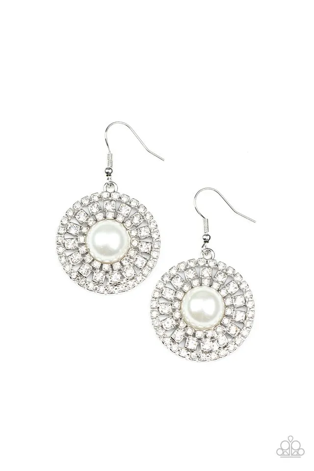 Paparazzi Earring ~ Century Classic - White